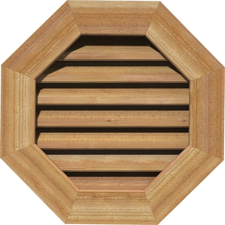 Octagonal Gable Vent Functional, Western Red Cedar Gable Vent W/1 X 4 Flat Trim Frame, 20W X 20H